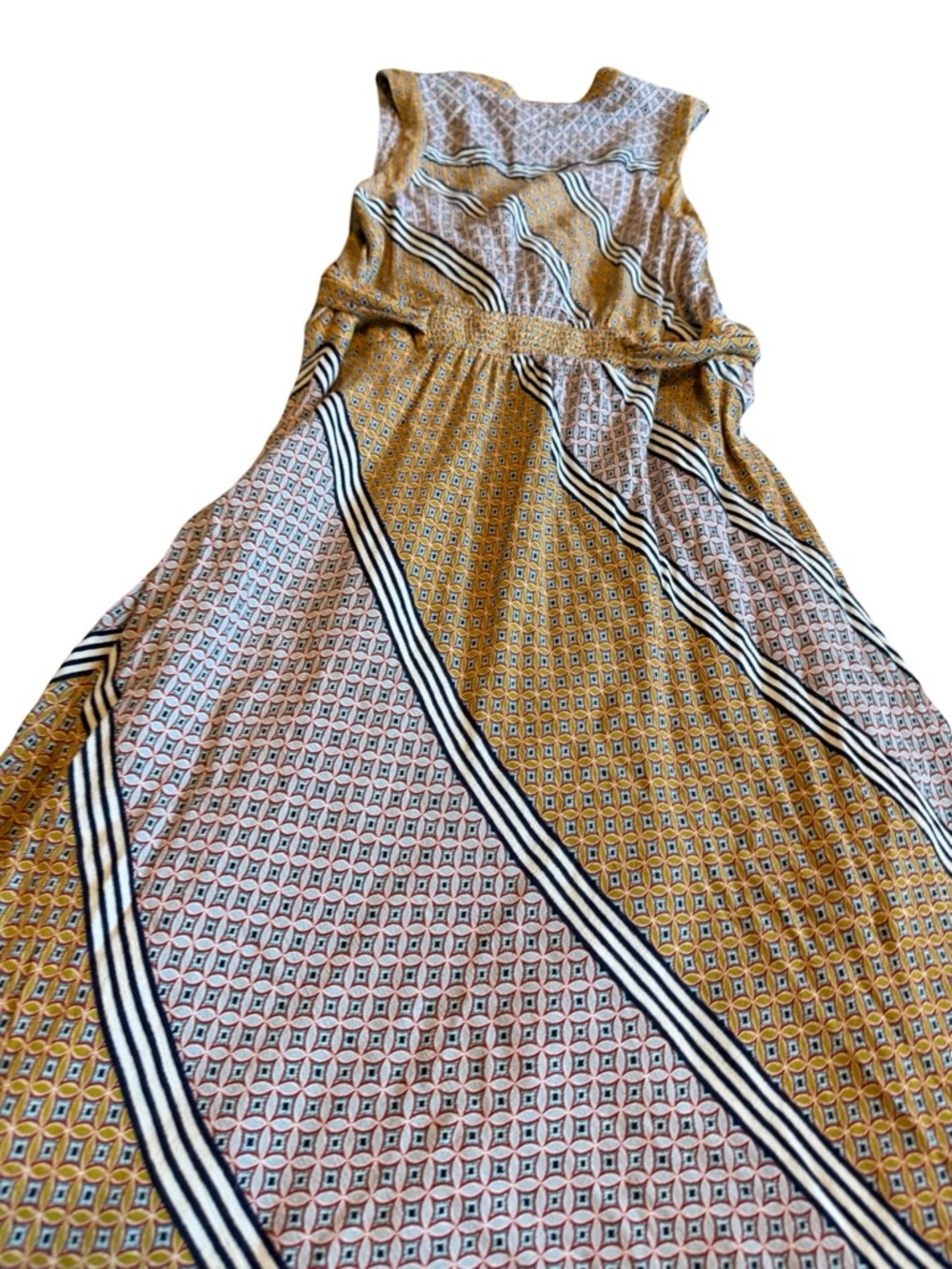 Maeve Anthropologie Carla Faux Wrap Dress Midi Length Fun Print Size 6 Women's - Picture 9 of 13